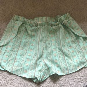 Women’s blue flowy shorts